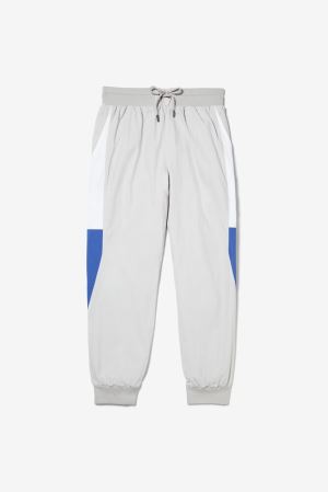 FILA Destin Color Blocked Track Pants Grey / White / Blue,Mens Clothing | CA.EUZTFP389